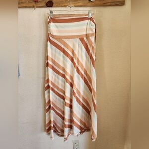 Patagonia Striped Maxi Skirt - Brown and Cream